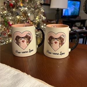 Paw-some Love Ceramic Mug Set - Black and White
